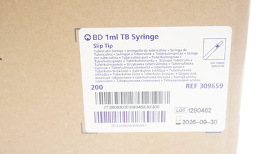 BD 309659 Slip Tip 1ml TB Syringe - Box of 200